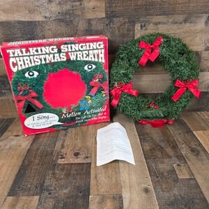 Talking Singing Christmas Wreath Motion Activated Way Out Toys 1997 Parts/Repair